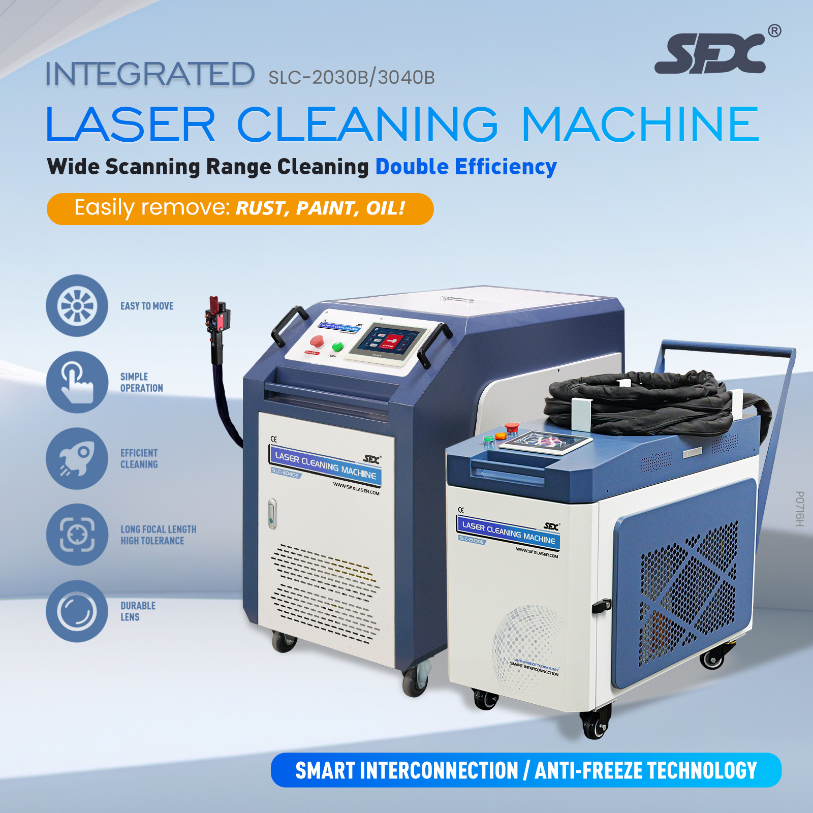 2000W 3000W Double Wobble Laser Cleaning Machine Handheld Laser Rust Removal Machine